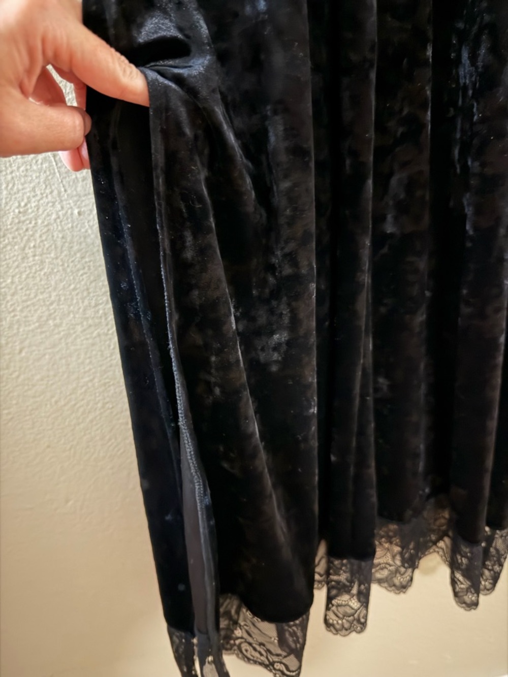 NWT Torrid Velour Lace Maxi Slip Dress Black Crushed Velvet Lingerie Nightgown 1 - Picture 13 of 13
